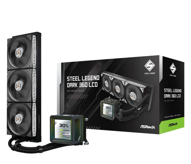 ASRock Steel Legend Dark 360 LCD 3x120mm - 1502278 - zdjęcie 7